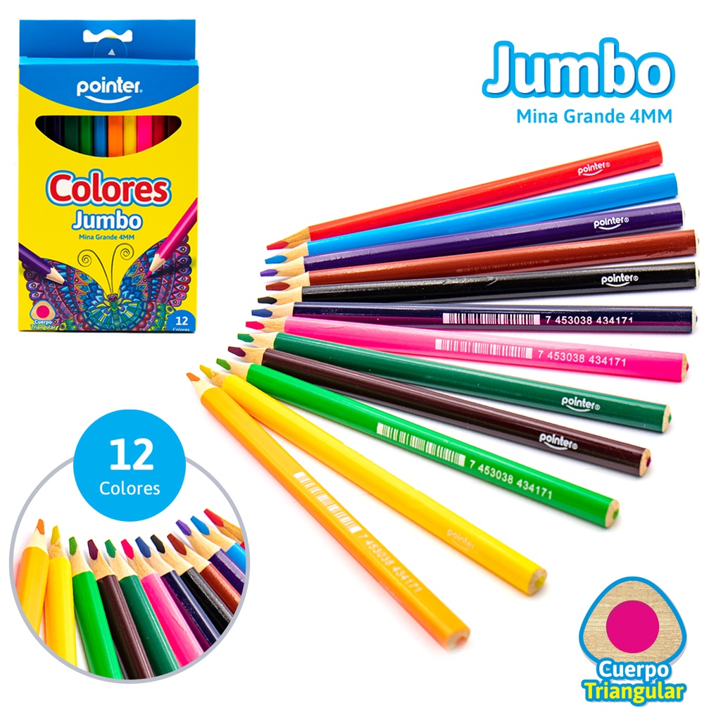 LAPICES DE COLORES JUMBO x12PZS