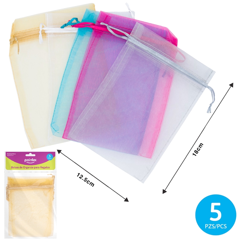 BOLSAS DE ORGANZA PARA REGALOS 18X12.5CM