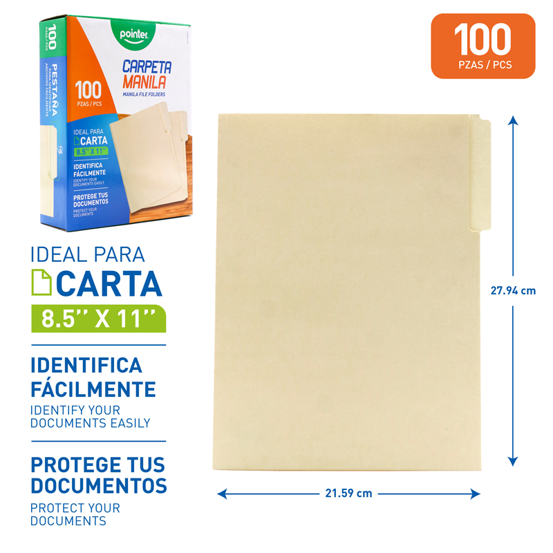 CARPETA CARTA (CAJA x 100)