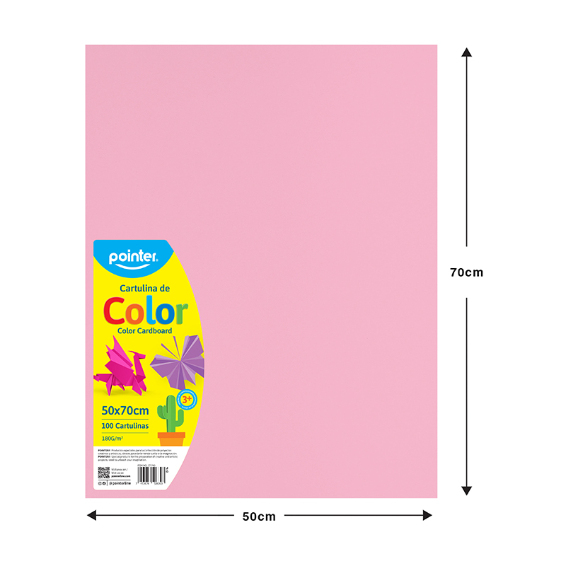 CARTULINA ESCOLAR - ROSADA (50x70CM)