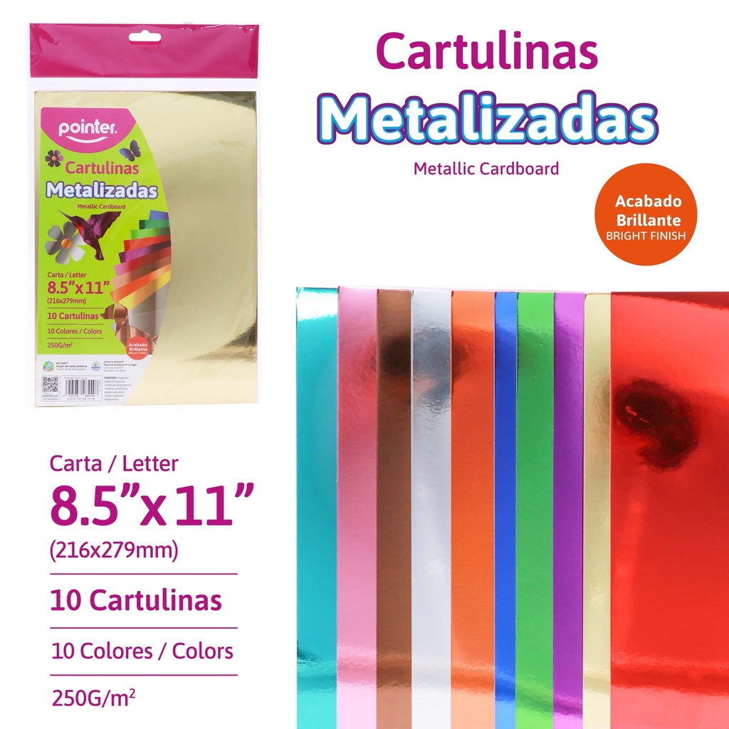 CARTULINA METALIZADA CARTA X10