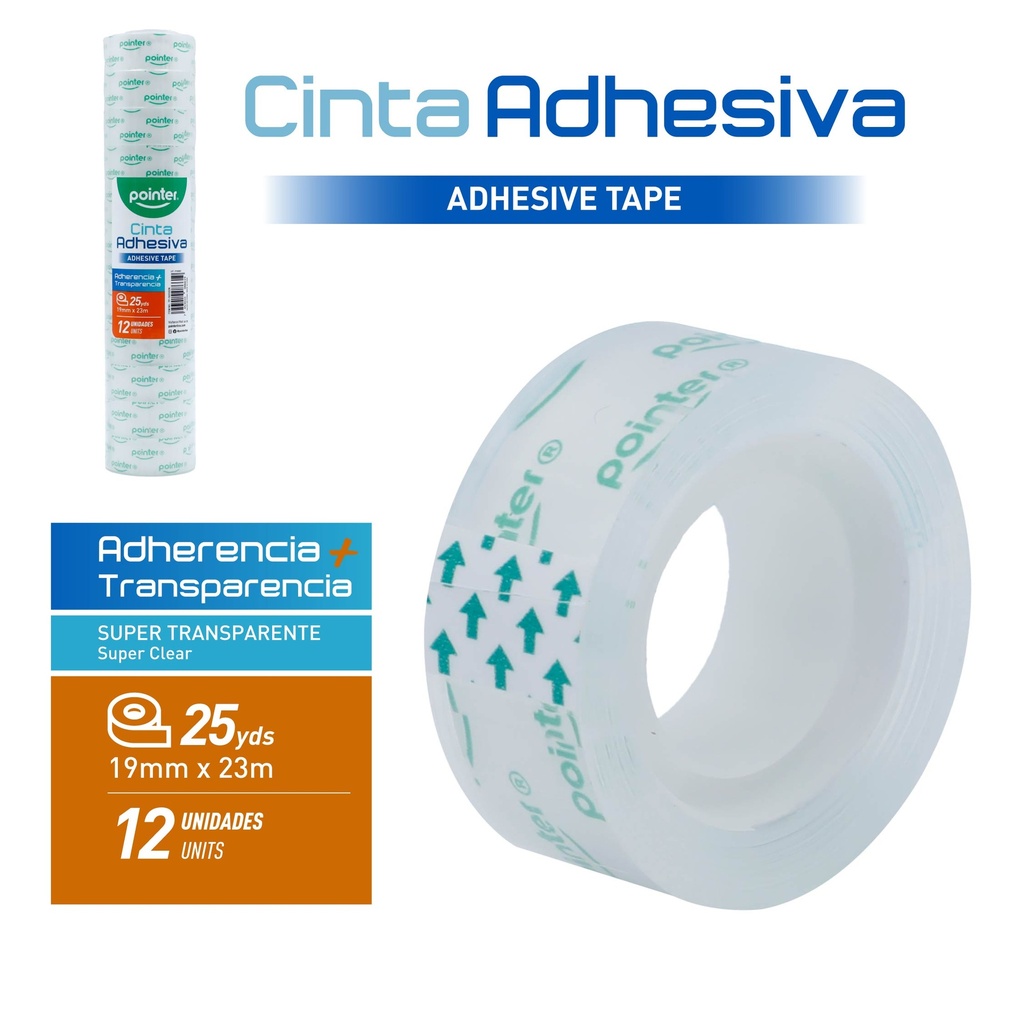 CINTA ADHESIVA TRANSPARENTE - 1,9Cm x 22,8Mts