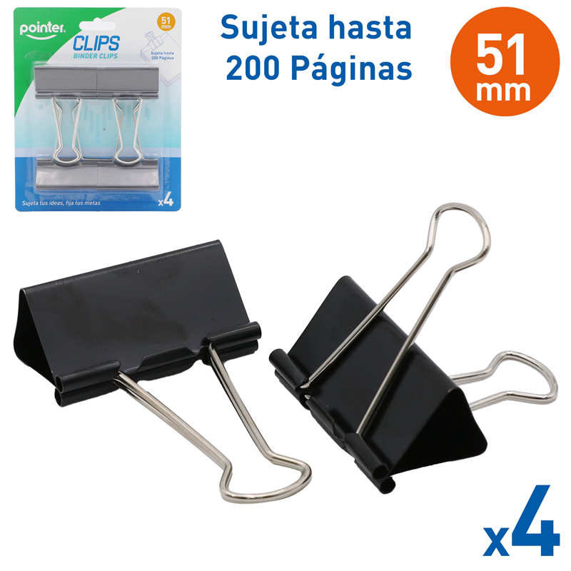 CLIP PARA CARPETAS 51mm x 4 PZAS