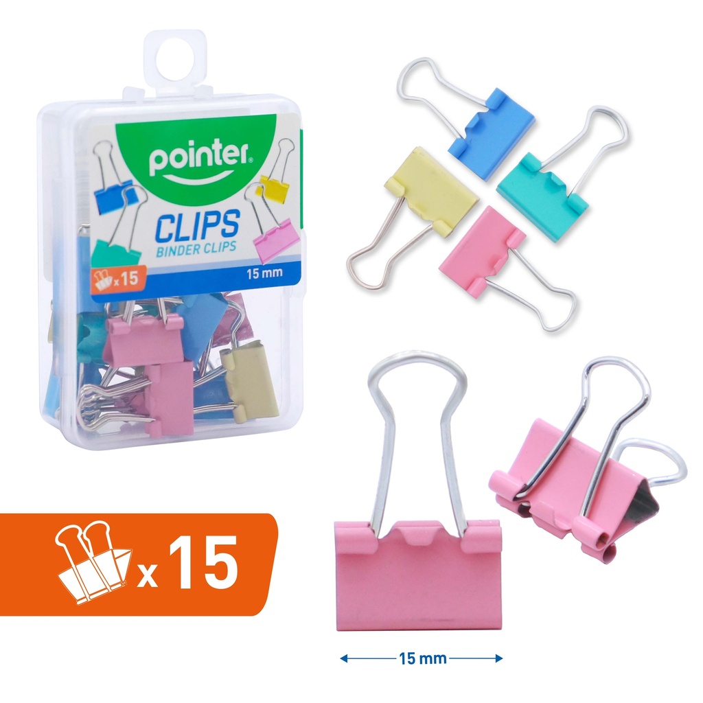 CLIPS DE COLORES 15MM x15PZAS