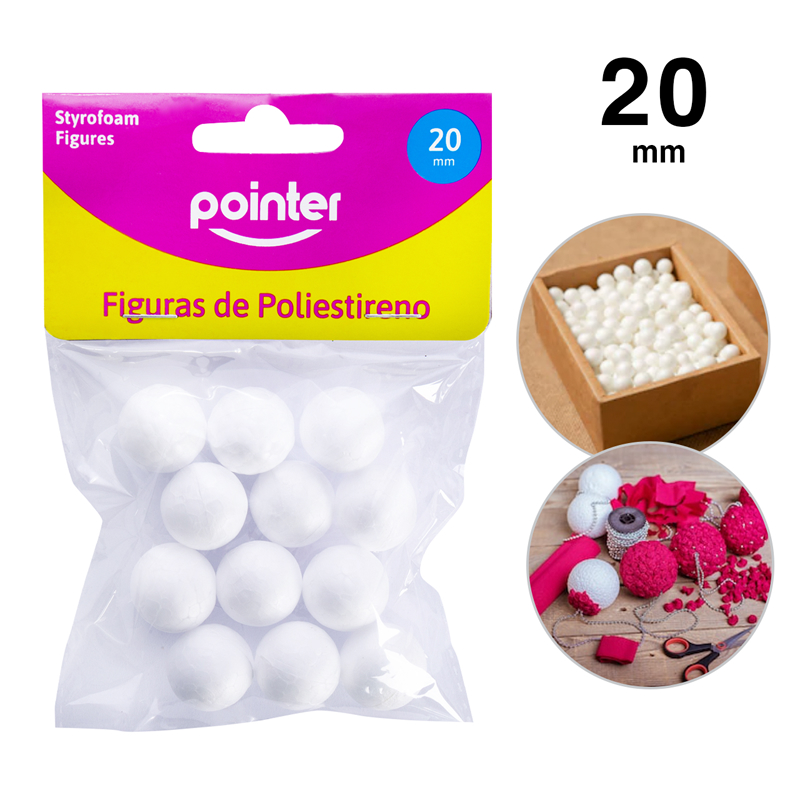 ESFERAS DE POLIESTIRENO 2CM³ x12PZAS