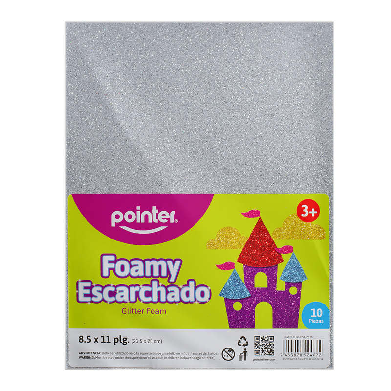 FOAMY ESCARCHADO PLATEADO - CARTA (20x30CM)