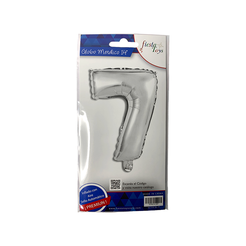 GLOBO METALICO 14" PLATA N 7