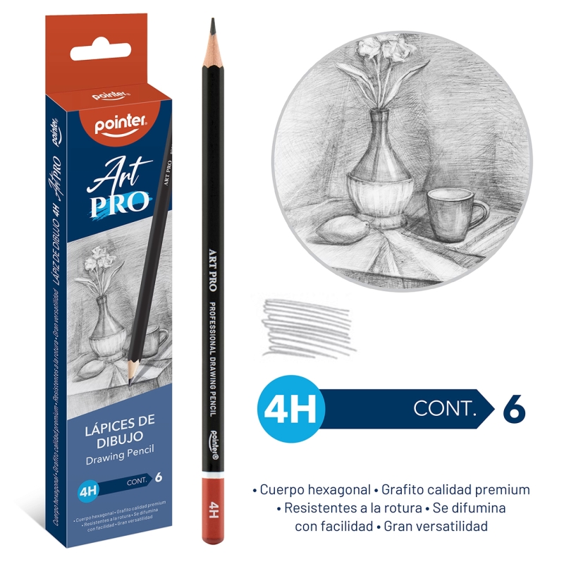 LAPICES DE DIBUJO ART PRO 4H