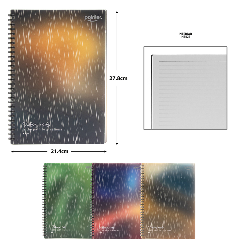 LIBRETA ESPIRAL FLEXIBLE (PORTADA ACRILICA) x80 HOJAS BLANCAS