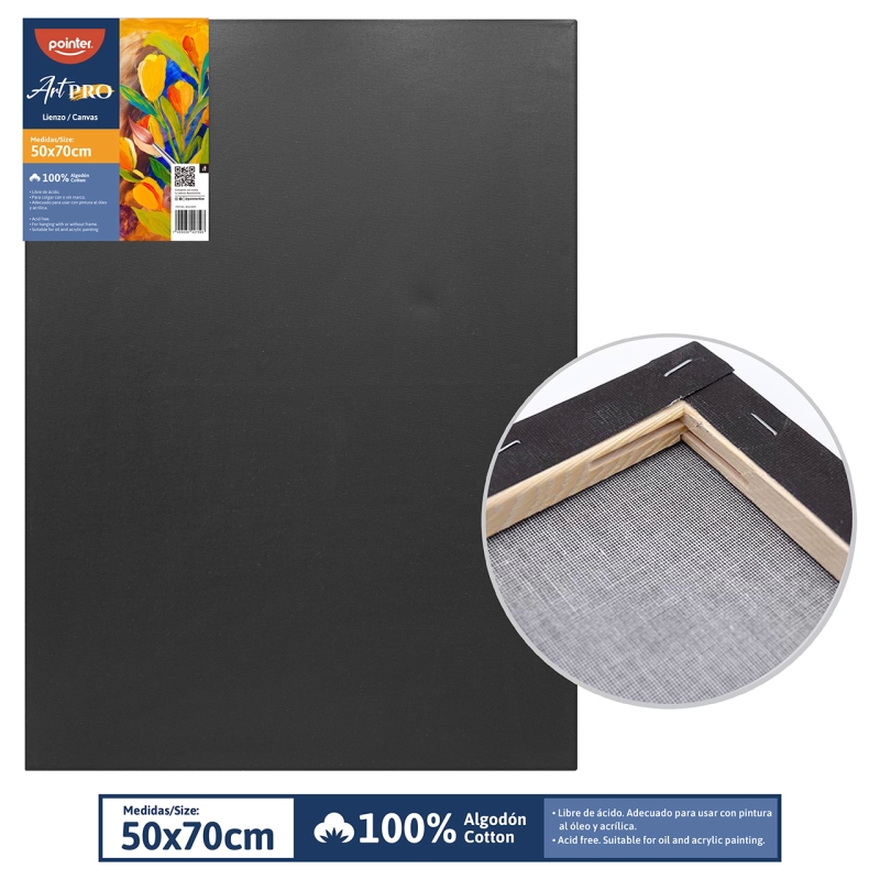 LIENZO CANVAS NEGRO 50x70