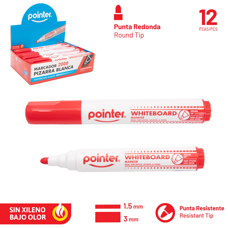 MARCADOR ROJO PARA TABLERO ACRILICO