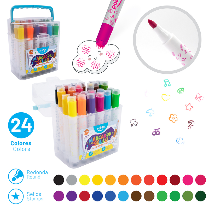 MARCADORES CON SELLO X24