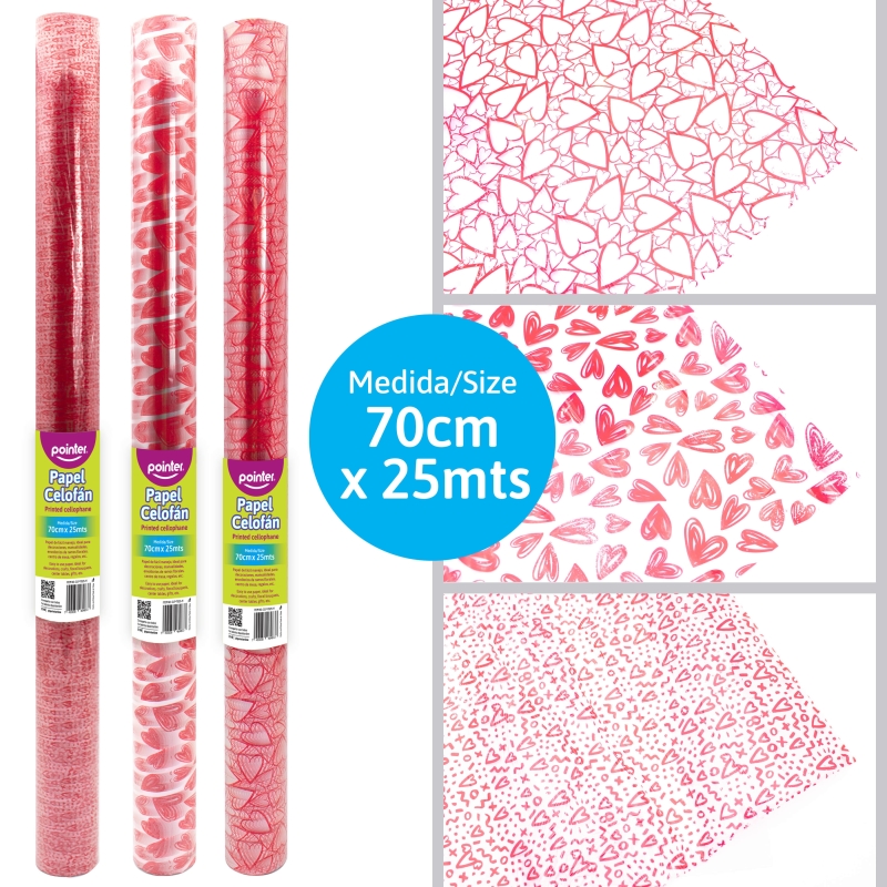 PAPEL CELOFAN CORAZONES 