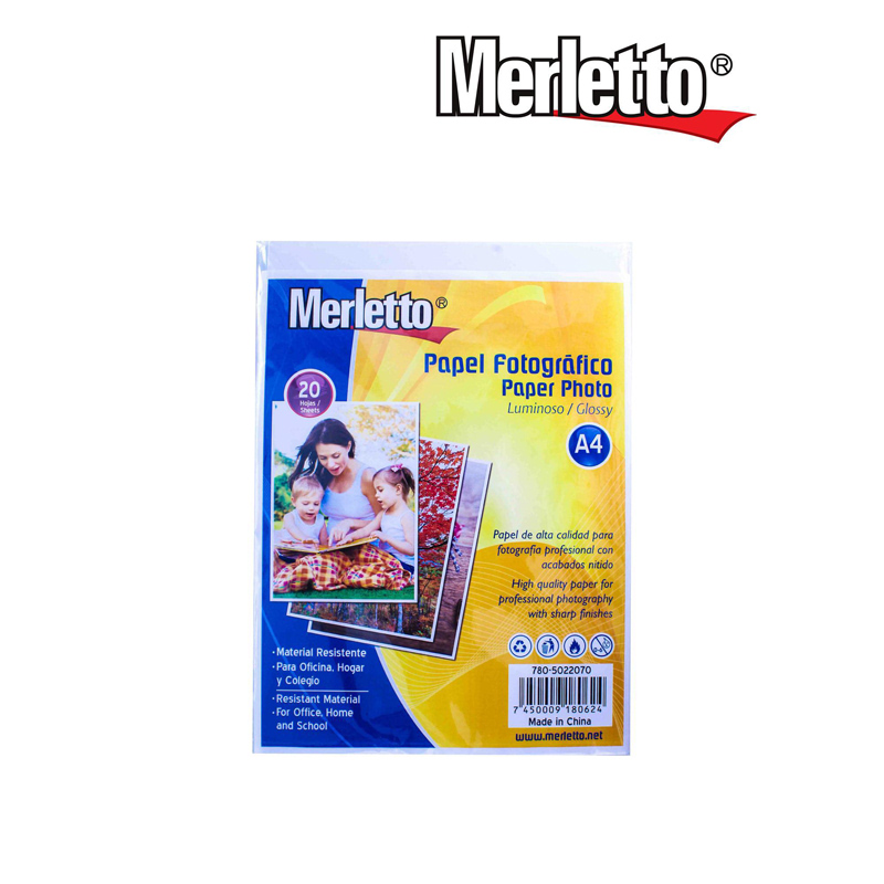PAPEL FOTOGRAFICO A4 X20