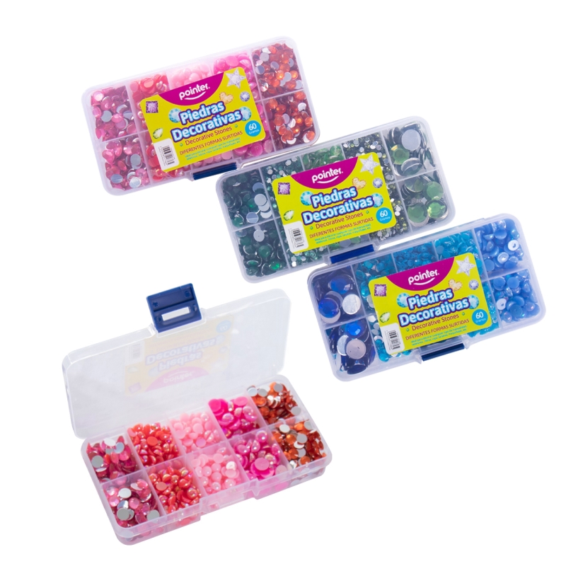 PIEDRAS DECORATIVAS x60G (FORMAS Y TAMAÑOS SURTIDOS) 