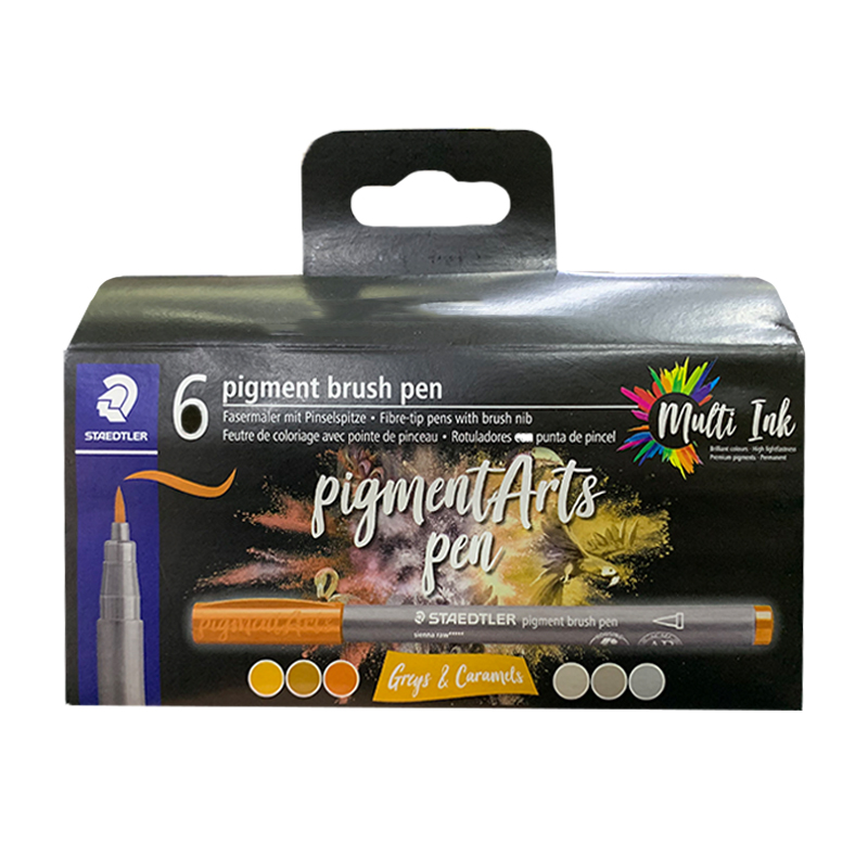 PIGMENTARTS COLOR GRIS Y CARAMELO X6