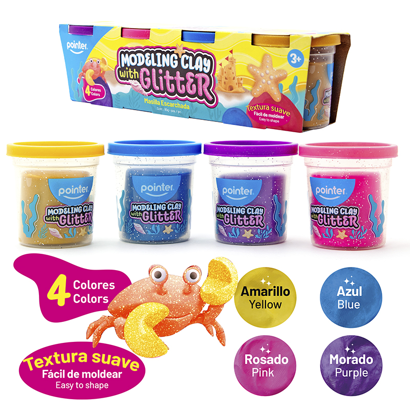 PLASTILINA PARA MOLDEAR ESCARCHADA X4