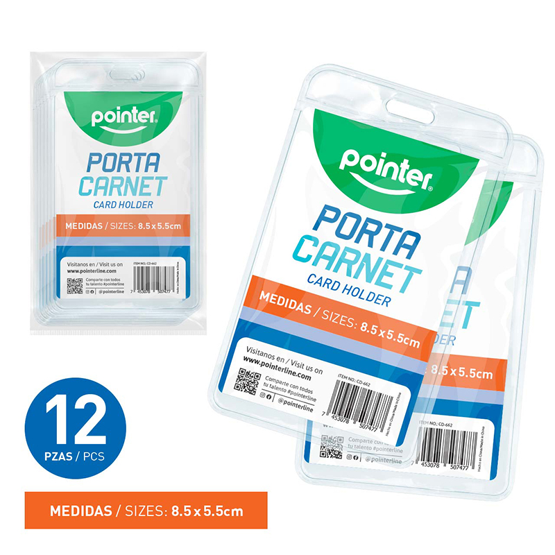 PORTA CARNET VERTICAL DE SILICONA (TRANSPARENTE) 5,5x8,5Cm