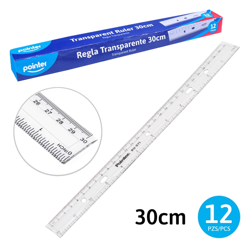 REGLA TRANSPARENTE 30CM
