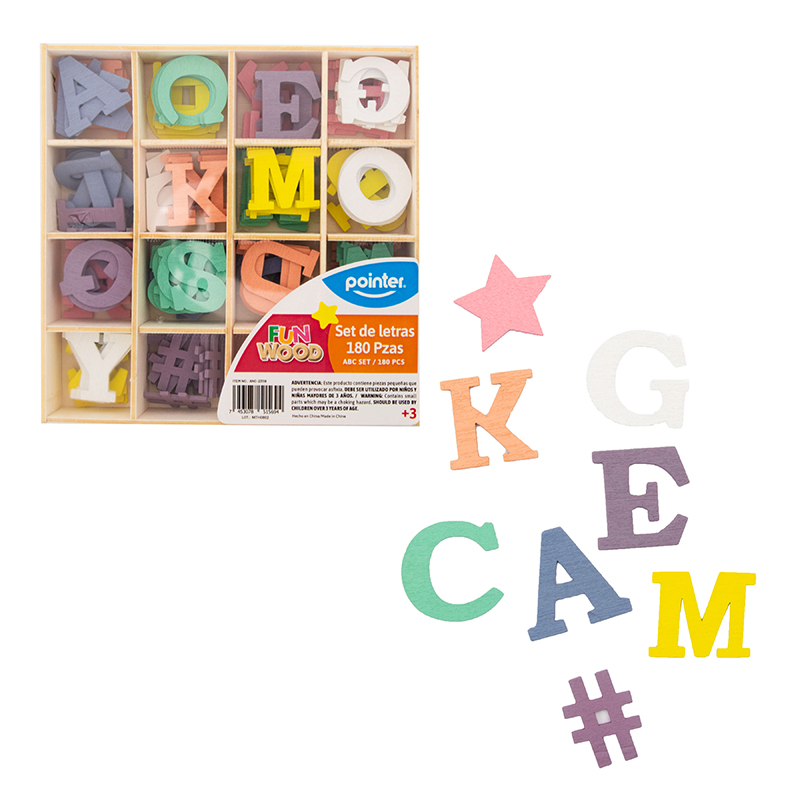 SET LETRAS DE MADERA x 180PZAS