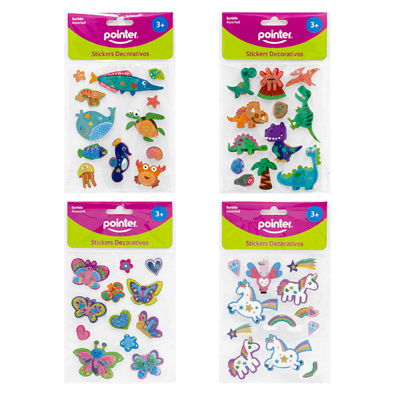STIKERS DECORATIVOS ESCARCHADOS (ANIMALES)