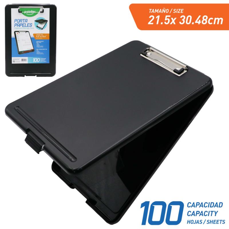 TABLA PORTAPAPELES CON ALMACENAMIENTO (NEGRO)