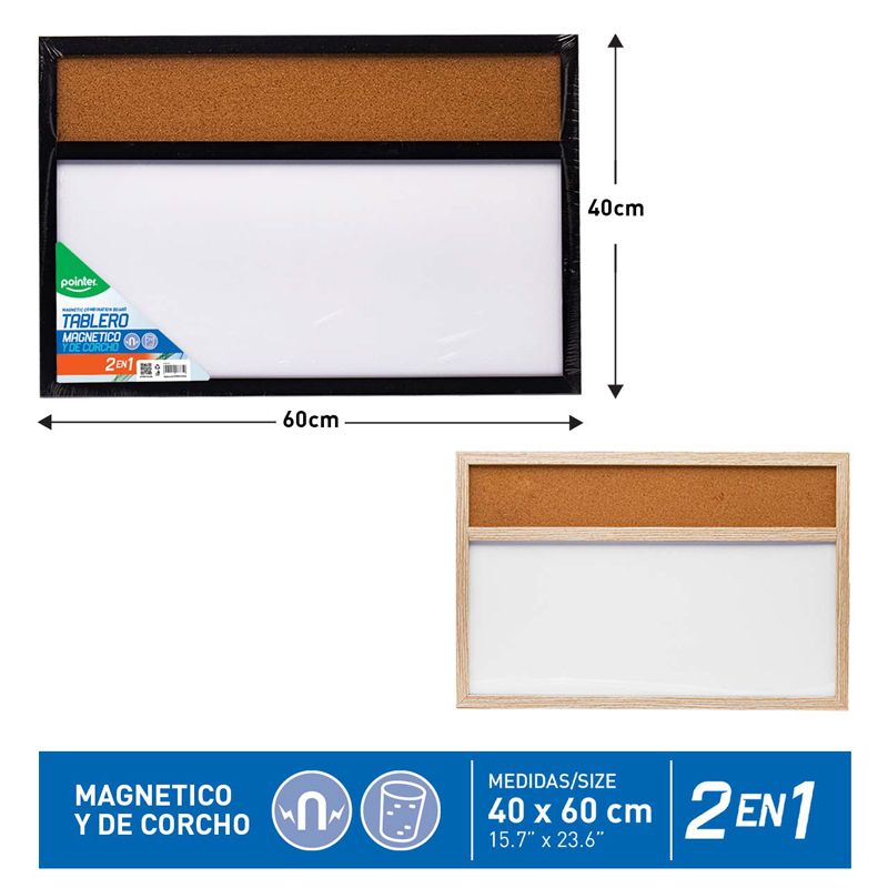 TABLERO MAGNETICO/CORCHO 40x60