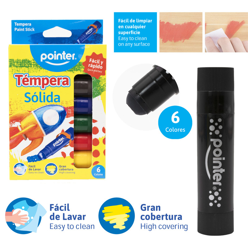 TEMPERA SOLIDA x6 COLORES