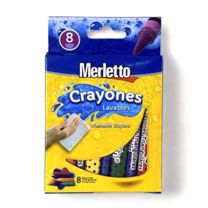 SET DE 8 CRAYONES LAVABLES TRIANGULARES