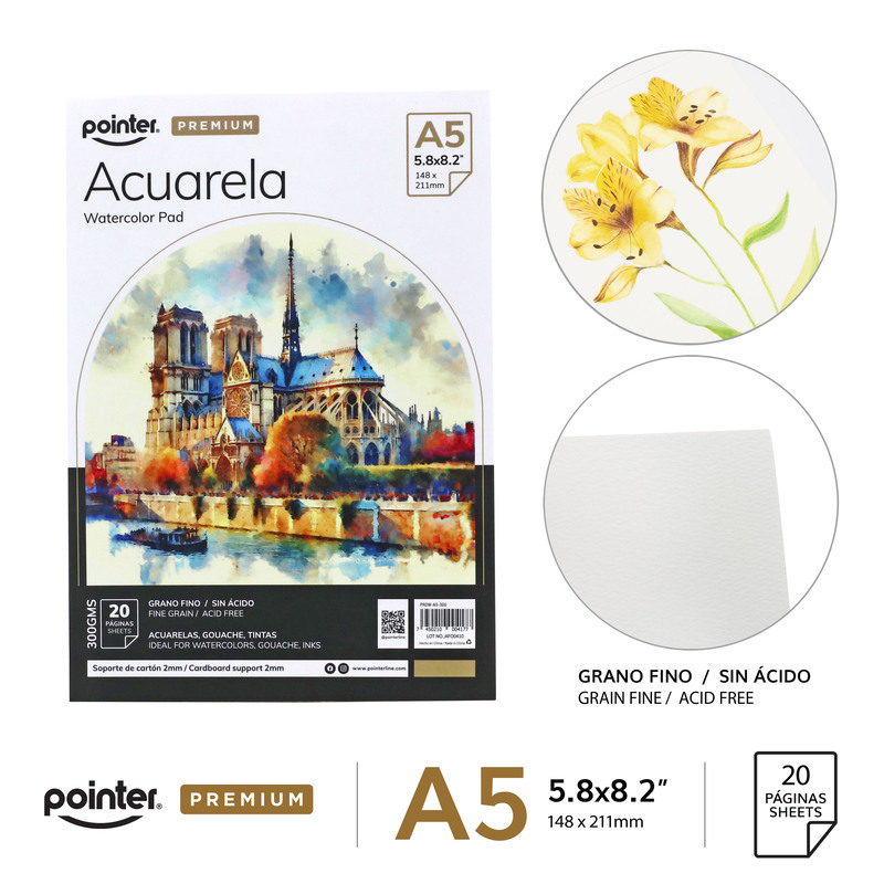 LIBRETA PARA ACUARELA A5 x20 HOJAS