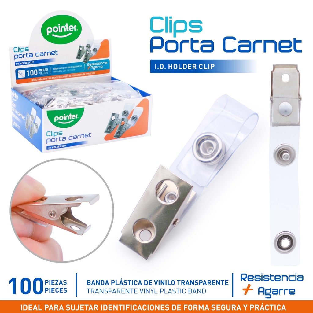 CLIP PORTA CARNET x 100 PZAS.