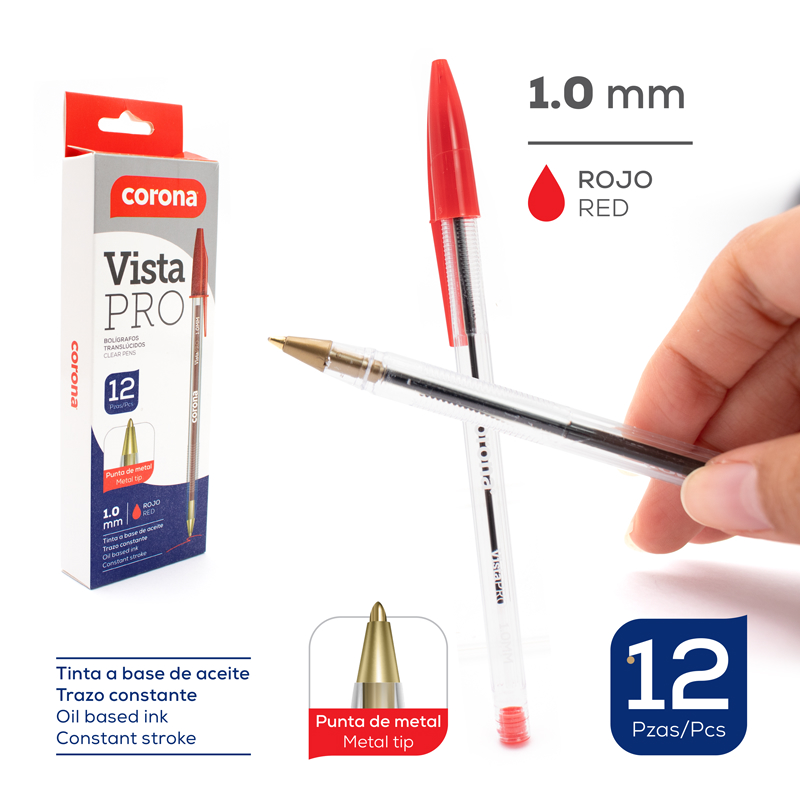 BOLIGRAFO VISTA PRO ROJO 