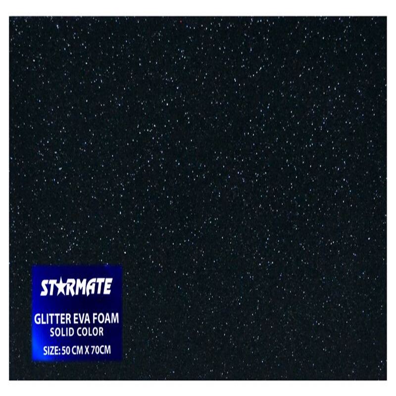 FOAMY C/ESCARCHA 50X70CM NEGRO