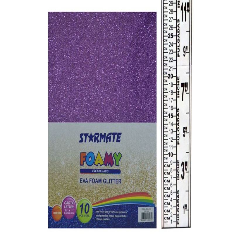 FOAMY C/ESCARCHA 21.5X 28CM LILA