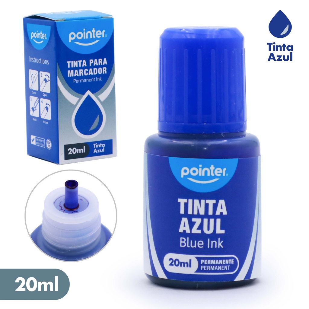 TINTA PARA MARCADOR PERMANENTE 20 ML - AZUL