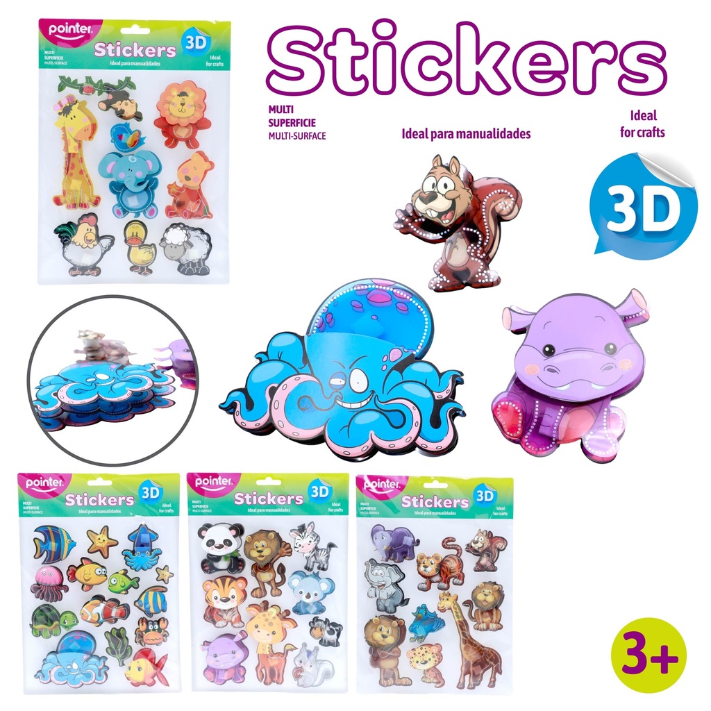 STICKERS 3D (ANIMALES)