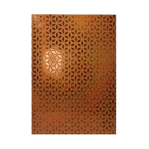 [140.18.10] CARTULINA ESCARCHADA MICRO-FANTASÍA COBRE FLOR 350GR 50x70CM