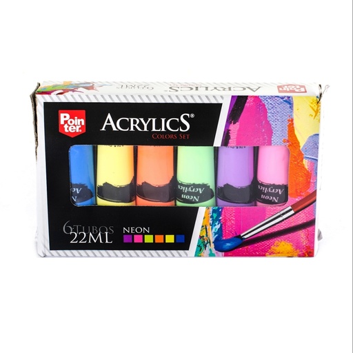 [NAP-6-22ML] PINTURA ACRILICA NEON 22ml x6UND