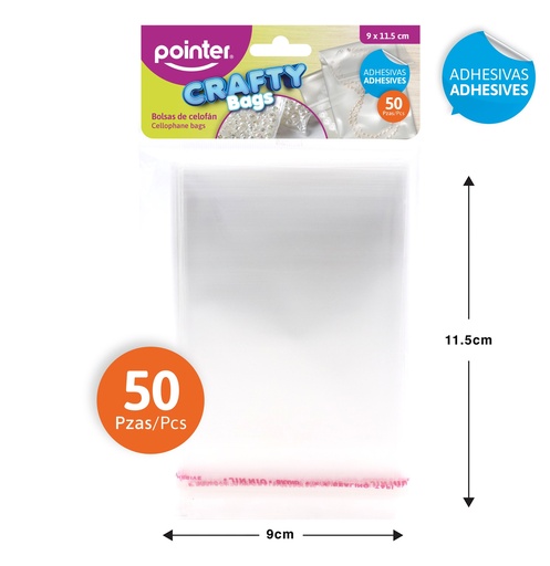 [OB-1159] BOLSAS DE CELOFAN ADHESIVAS 11.5X9CM