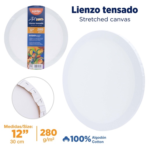 [CA-30R] LIENZO BLANCO - 30CM (CIRCULO)