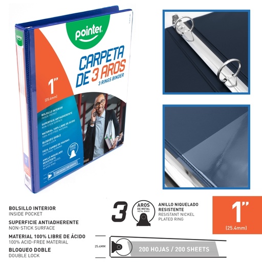 [FLJG-P-1/2-BU] CARPETA 3 AROS 1/2"