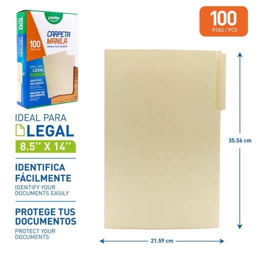 [FL2-23190-O] CARPETA MANILA OFICIO (CAJA x 100)