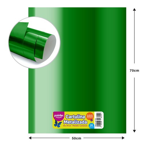 [MCT-7010] CARTULINA METALIZADA - VERDE NAVIDAD (50x70CM) 
