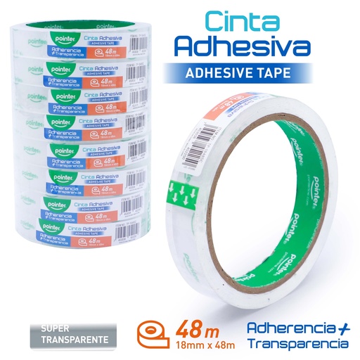 [TP-1848SC] CINTA ADHESIVA TRANSPARENTE - 1,8Cm x 48Mts