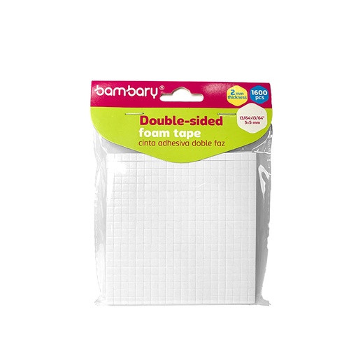 [305-9475/000] CINTA ADHESIVA DOBLE FAZ 2MM - 5x5MM x1600PZAS
