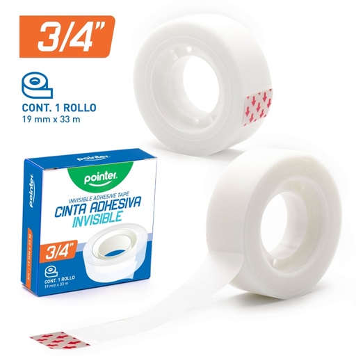 [INVTP-1933] CINTA ADHESIVA INVISIBLE - 1,9Cm x 33Mts