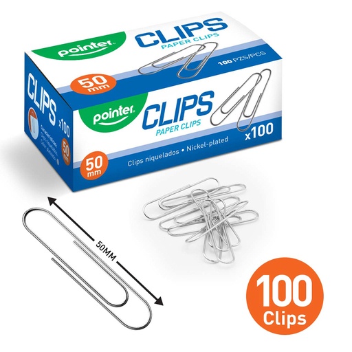 [PC-50MM-100] CLIPS METALICOS 50MM x100PZAS