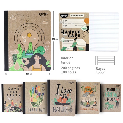 [COS-20] CUADERNO COSIDO A4 RAYA ANCHA x100 HOJAS