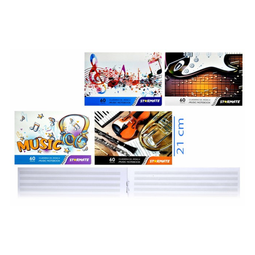 [STR-3409] CUADERNO DE MUSICA 60 HOJAS