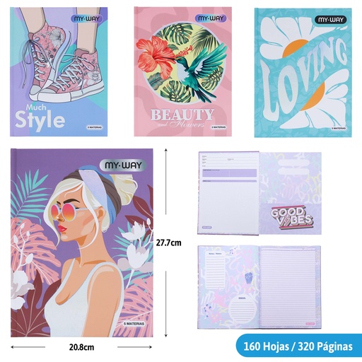 [MW-EMP-01] CUADERNO EMPASTADO 5 MATERIAS